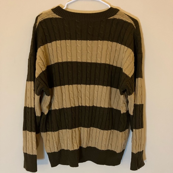 Cute Brown Stiped Knitted Sweater - Picture 5 of 8